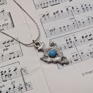 Navajo Arrowhead Pendant Necklace with Blue Stone